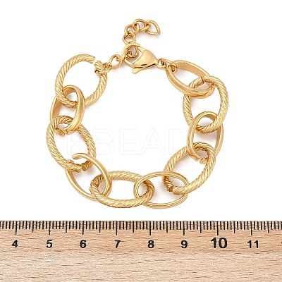 304 Stainless Steel Oval Link Chain Bracelets for Women BJEW-C104-01B-G-1