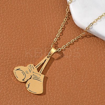 304 Stainless Steel Pendant Necklaces NJEW-Z073-04G-1