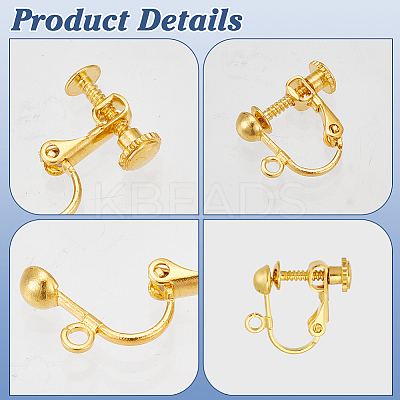 60Pcs 2 Colors Rack Plated Brass Screw Clip-on Earring Findings KK-ME0001-86-1