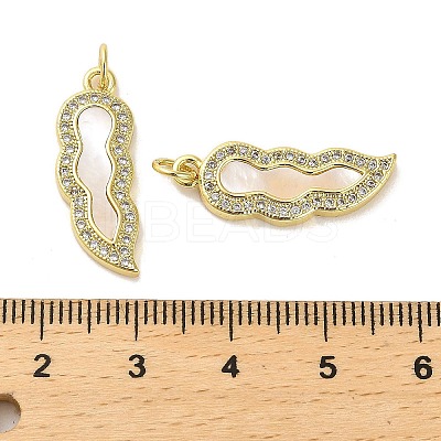 Brass Micro Pave Clear Cubic Zirconia Pendants KK-K365-14C-G-1