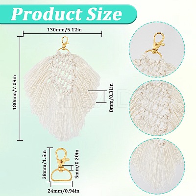 DIY Handmade Woven Cotton Bohemian Style Keychain Making Kits DIY-SC0028-16-1