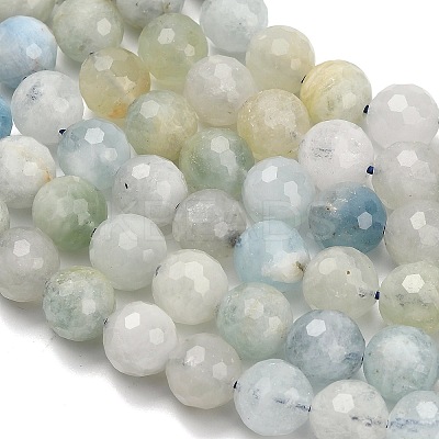 Natural Aquamarine Beads Strands G-L642-F05-8mm-1