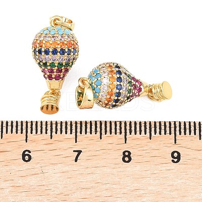 Brass Micro Pave Cubic Zirconia Pendants X-KK-H249-01G-1