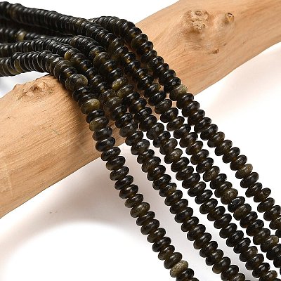 Natural Golden Sheen Obsidian Beads Strands G-L635-A11-4x2mm-01-1