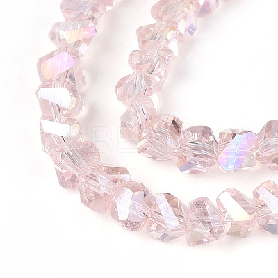 Electroplate Transparent Glass Beads Strands GLAA-N021-4mm-10-1