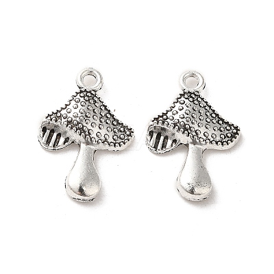 Tibetan Style Zinc Alloy Mushroom Pendants X-TIBEP-R334-289AS-RS-1