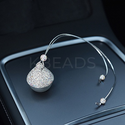 Full Rhinestone Mushroom Glass Perfume Bottles Air Freshener Diffuser Bottle Hanging Ornaments PW-WG8D50A-01-1