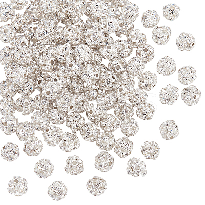 100Pcs Brass Rhinestone Beads KK-UN0005-13S-1