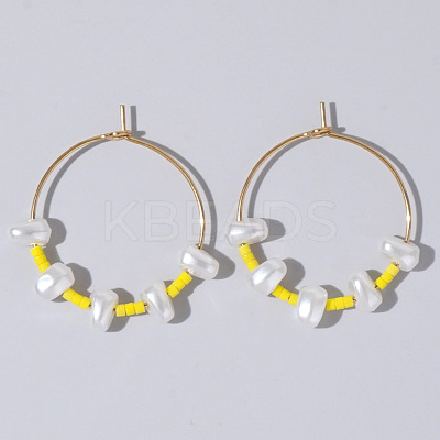 Mixed Rice Bead Vintage Imitation Pearl Earrings for Sophisticated Style DH7154-3-1