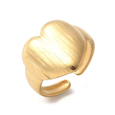 304 Stainless Steel Open Cuff Ring for Women LS-RJEW-Z088-01G-02-1