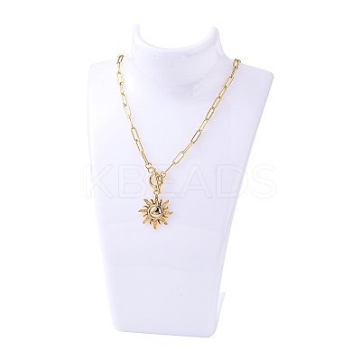 Organic Glass Necklace & Earring Standing Bust Displays X-NDIS-E006-2A-1