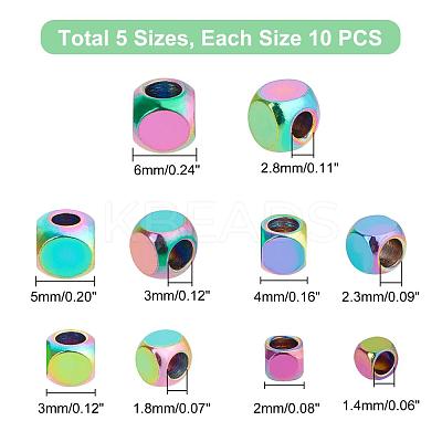 50Pcs 5 Style PVD Vacuum Plating 304 Stainless Steel Spacer Beads STAS-UN0022-17-1