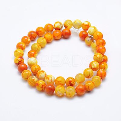 Natural Crackle Agate Beads Strands G-K203-88-8mm-1