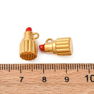 304 Stainless Steel Enamel Charms Lipstick Charm LS-STAS-Q363-11B-G-1