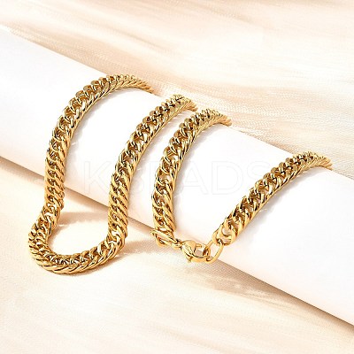 5.5MM 304 Stainless Steel Cuban Link Chain Necklaces for Men LS-NJEW-B134-08A-G-1