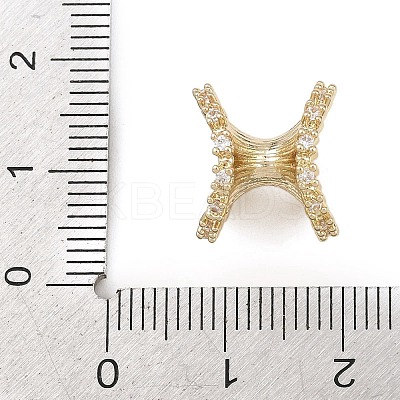 Brass Micro Pave Cubic Zirconia Beads KK-F921-05G-1