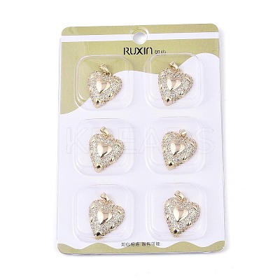 Brass Micro Pave Cubic Zirconia Pendants KK-T073-40G-1