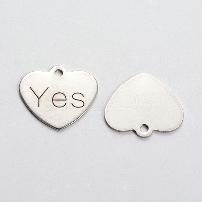 Non-Tarnish 201 Stainless Steel Heart Pendants STAS-L165-C27-1