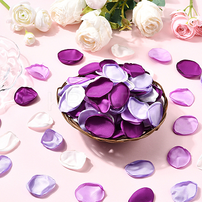 Polyester Artificial Rose Flower Petals AJEW-WH20067-107A-1