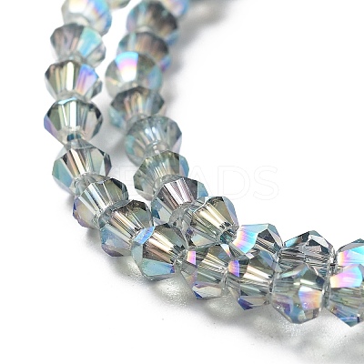 1 Strand Faceted Bicone Full Plated Glass Beads Strands X-EGLA-J026-3mm-F10-1