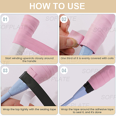 PU Leather Anti-slip Badminton Tennis Racket Grip Tape DIY-SP0005-45D-1