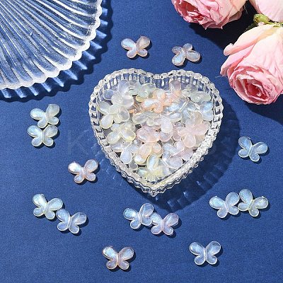 100Pcs 5 Colors Transparent Resin Beads RESI-YW0004-46-1