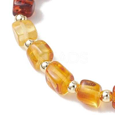 Natural Amber Beads Stretch Bracelets for Women BJEW-JB13255-1