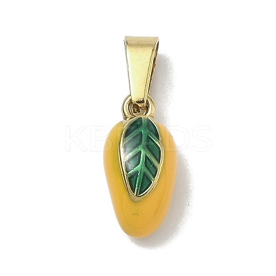 304 Stainless Steel Enamel Fruit Vegetable Charms STAS-F336-02H-G-1