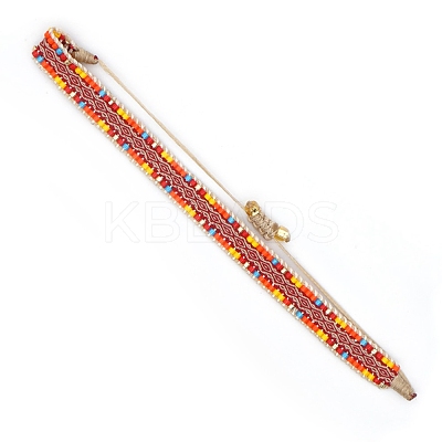 Adjustable Nylon Cord Braided Bead Bracelets BJEW-Z013-37-1