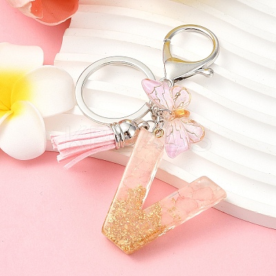 Resin & Acrylic & Faux Suede Tassel Keychain KEYC-YW00123-22-1
