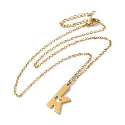 304 Stainless Steel Pendant Necklaces LS-NJEW-H036-02G-K-1