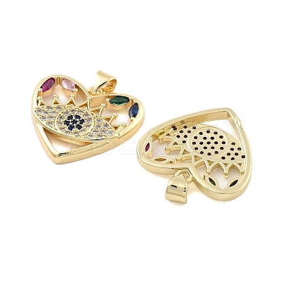 Brass Pave Cubic Zirconia Pendants KK-U009-04A-G-1
