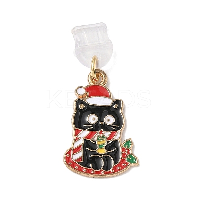 Christmas Theme Alloy Enamel Charm Mobile Straps HJEW-JM03452-1