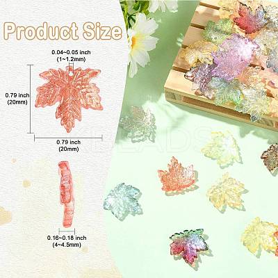 90Pcs 9 Colors Baking Paint Transparent Glass Pendants DGLA-CJ0001-05-1
