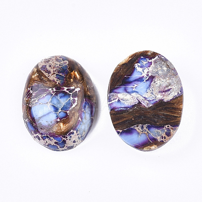 Assembled Synthetic Imperial Jasper and Bronzite Cabochons G-S329-080A-1