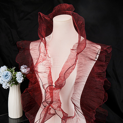 10 Yards Lucency Polyester Pleated Lace Trim OCOR-GF0004-74H-1