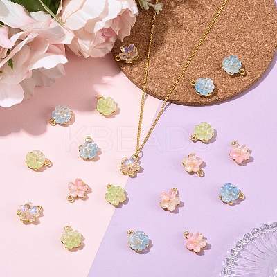 20Pcs 4 Colors Alloy Glass Charms FIND-YW0012-41-1