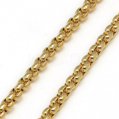 Trendy Men's 201 Stainless Steel Box Chain Necklaces NJEW-L043A-46G-1