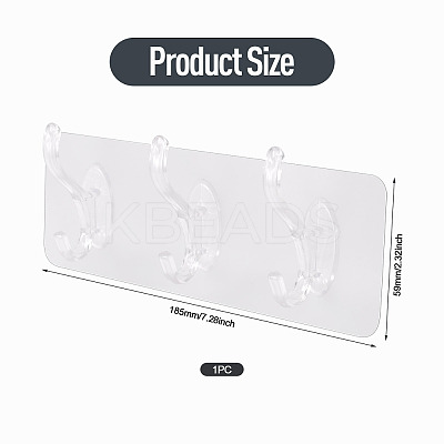 Self-adhesive Acrylic Wall Hook Hangers AJEW-TADJ0001-09B-02-1