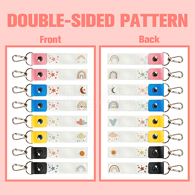PU Leather & Cotton Name Marker Keychain AJEW-WH0514-011-1