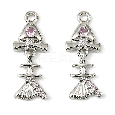 Brass Micro Pave Cubic Zirconia Pendants KK-C107-16P-1