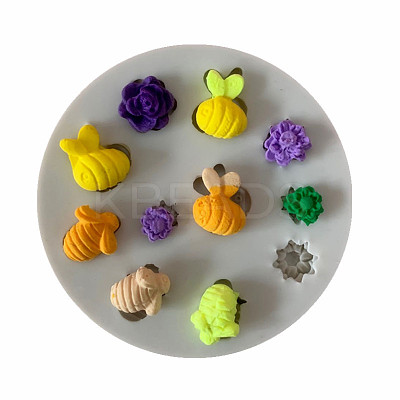 DIY Bee & Flower Food Grade Silicone Molds DIY-K025-11-1