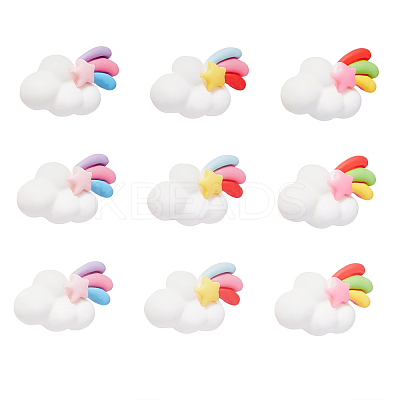 30Pcs 5 Colors Resin Cabochons RESI-CJ0001-187-1