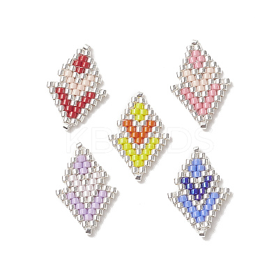 Handmade Loom Pattern Seed Beads PALLOY-MZ00093-1