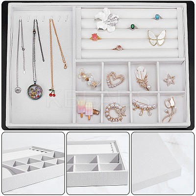 3 In 1 Multipurpose MDF Jewelry Trays ODIS-WH0086-078G-1