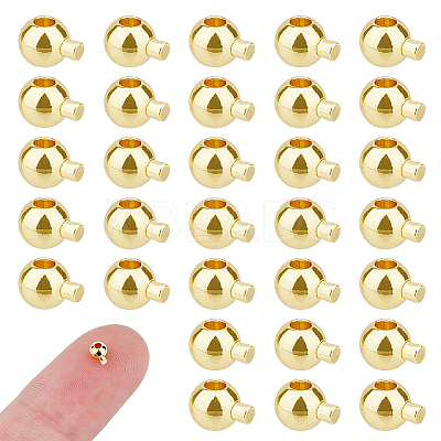 50Pcs Brass Crimp Beads KK-DC0004-57G-1