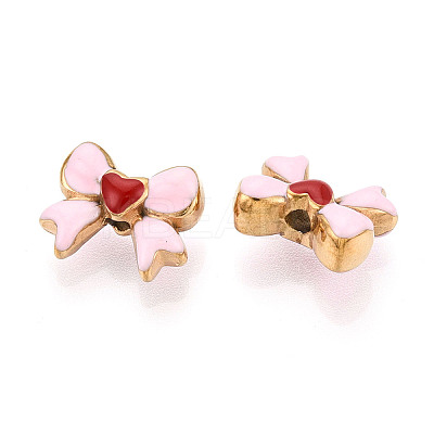 Ion Plating(IP) 304 Stainless Steel Enamel Beads STAS-N114-23E-G-1