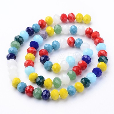 Electroplate Pearl Luster Plated Imitation Jade Glass Faceted Rondelle Beads Strands EGLA-F020-02-6mm-1