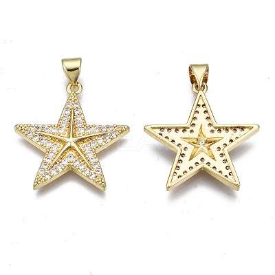 Brass Micro Pave Cubic Zirconia Pendants ZIRC-N039-158A-NF-1