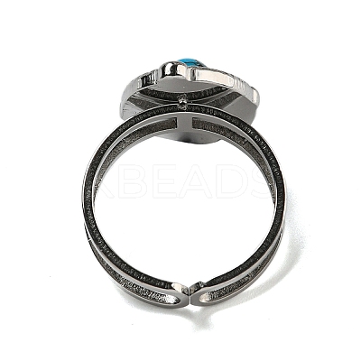 Oval 304 Stainless Steel Open Cuff Rings STAS-Z060-12P-1